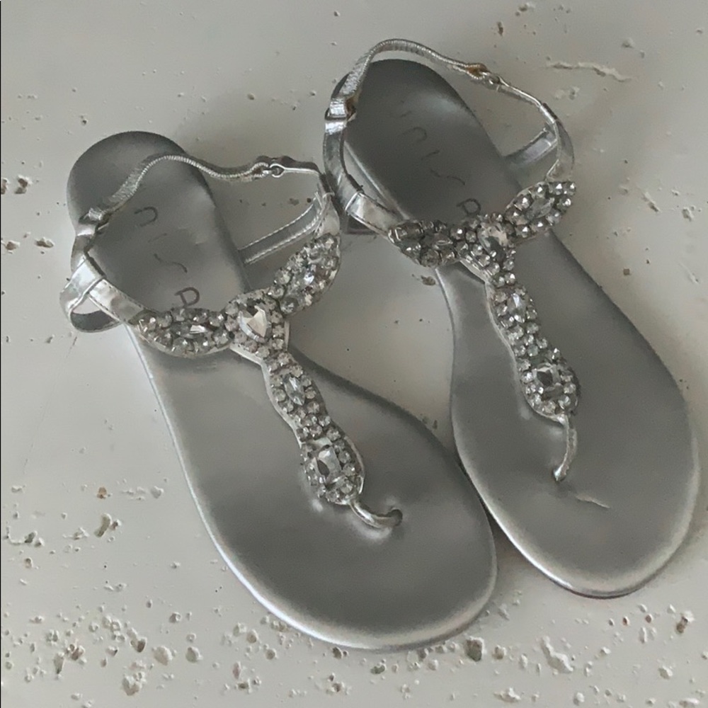Silver jewel sandals
